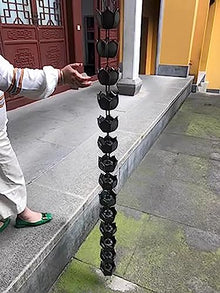 HCZKIUJ Rain Chains Rain Chains Gutter Adapter, Hanging Rain Catcher System for Garden Downspout, Roof Yard House Patio Rain Chimes, Rain Bells Outdoor Decor (5M/16.5FT)