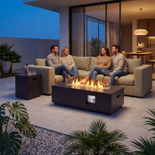 Sunpeak 42" Rectangular Outdoor Propane Fire Pit Table for Outside Patio