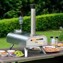 Yioryo Pizza Ovens, 16 Inch Wood Pellet Burning Pizza Oven Pellet Pizza Stove, Portable Stainless Steel Pizza Oven with Pizza Stone for Outdoor Backyard Garden Kitchen(Standard Configuration)