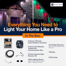 Haven Lighting X Series Genesis Roofline Kit - Permanent Outdoor House Lights - Smart App Control - HOA Friendly - Premium Plug and Play Under Roof Installation - Non-Track White, 240ft