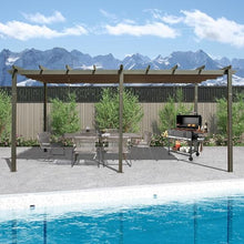 ANTSKU 11x20 FT Outdoor Pergola with Retractable Canopy Dark Grey