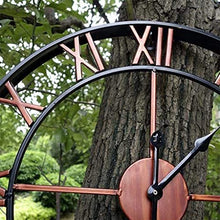 ZYBB Garden Wall Clock, Retro Roman Silent Outdoor Iron Art Ornaments Outdoor Wall Clock
