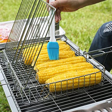 OEKFVCHVZ BBQ Grilling Tray Basket Stainless Steel Heat Resistant Grill with Detachable Handle Easy to Clean