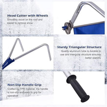 Snow Shovels 21 Feet Roof Snow Rake, Roof Snow Rake Removal Tool with 2.9 Inch Wheels & Telescoping Pole, Snow Removal Roof Rake for Pitched Roof, Asphalt Shingle Roof