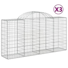 Arched Gabion Baskets 3 pcs Galvanized Iron 78.7"x19.7"x39.4"/47.2" White Black Other