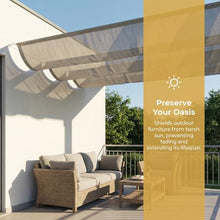 Patio Pergola Shade Cover， Retractable Canopy Replacement, Outdoor Pergolas Covers， for Patio, Sun Shades Cloth with Slide-On Wire Cable for Deck Gazebo Backyard,(W2*L9m/W6.56*L29.53ft)