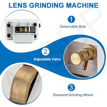 ALSUP Optical Hand Edge-Grinder, Manual Eyeglasses Lens Hand Edger with #180 and #280 Grinding Wheel for Optical Shop