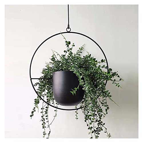 A1DFDFGOQSFG Iron Hanging Flower Pot Decorative Swinging Flower Basket Wall Hanging Flower Pot Decorative Hanging Basket Wall Mount for Home (Size : C) ()