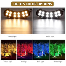 QICBYING Solar LED Tree Ring Lights, Outdoor Landscape Spotlight, Tree Hug Spotlight, IP65 Weatherproof Solar Powered Garden Lighting, for Palm, Orchard Trees, Yard Lighting(Yellow Light,48W)