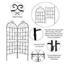 leoglint 4 Pack Metal Garden Trellis 71" x 19.7" Rustproof Trellis for Climbing Plants Outdoor Flower Support Black