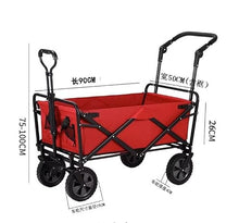 GPDJHRTI Camping cart, Folding Garden Trolley Wagon Shopping Cart for Outdoor Camping Pull