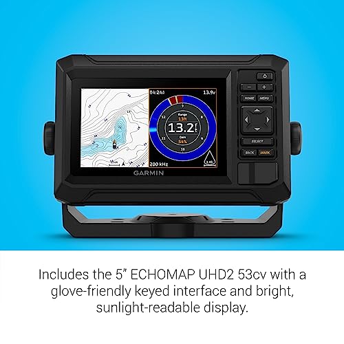 Garmin ECHOMAP UHD2 53cv Ice Fishing Bundle with Navionics+ Maps