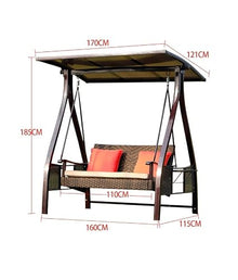 HAOKAZLBR Large Outdoor Porch Swing Garden Patio Swing Chair Outdoor Patio Swing Chair with Cushions and Canopy, Backyard Furniture Outdoor Swing Chair Bench, oujinmm2024327