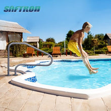 Saftron RTD-448-GG 4 Bend Swimming Pool Mounted Polymer Handrail, Gray (2 Pack)