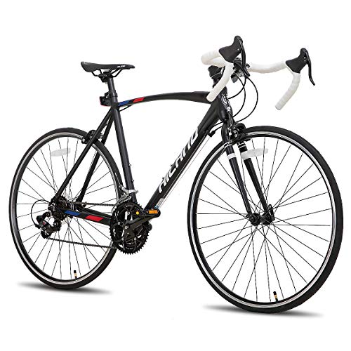HH HILAND Hiland 700c Road Bike 14 Speeds Light Weight Aluminum Frame Racing Bike City Commuting Road Bicycle Black