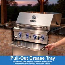 Hvlwyaz Built In Gas Grill, 28-Inch 4-Burner Propane & Charcoal Combo