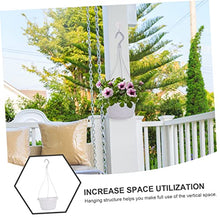 24 Sets Chain Hanging Small Planter Garden Planters Containers Pot Balcony Basket Flowerpots Pots Chlorophytum and for Wall Outdoor Plant Hooks Plants Fence Flower (Whitex4pcs 17X8.6CMx4pcs)