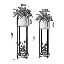 KAJIAO Metal Flower Rack Indoor/Outdoor 2-Tier Plant Rack Garden Patio Decoration Iron Display Shelf Corner Herb Floor Stand-Pink(S+L)