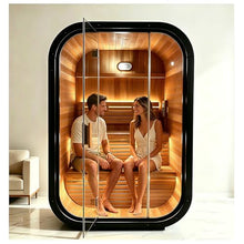 TaTalife 2 Person Red Cedar Cube Sauna, Outdoor Spa with TOULE Stove