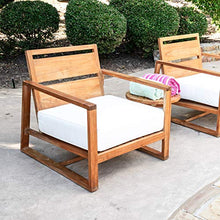 Alveare Home Santorini Cove Outdoor Teak Chair with Cushion Natural