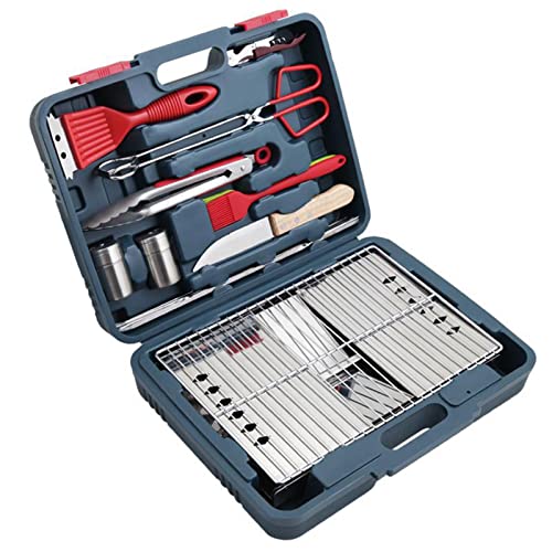 SDVantage BBQ Grill Tools Set, Stainless Steel BBQ Accessories Utensils Set with Barbecue Grill Fire Pit & Storage Case, Grill Tools Set for Outdoor Camping Barbecue