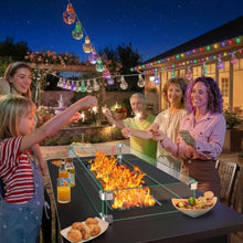 Ciays 43" Rectangular Propane Fire Pit with RGB Lighting Strip – 60,000 BTU Gas Fire Pit Table, Glass Stones, Wind Guard, Adjustable Flame, Outdoor Fire Pit for Patio & Garden, Black