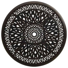 LPERTGFHU Patio Table Cast Aluminum Outdoor Bistro Furniture 35.4 inch Diameter Bronze Metal Garden Tea Table with Umbrella Hole