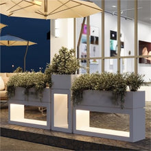YUHUAWF Garden Bench Outdoor Decorative Illuminated Flower Pot Planter Box Planter Box with Bench