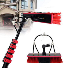 ZWJABYY Solar Panel Cleaning Brush and Pole,Window Cleaning Kit with Extension Pole,Water Fed Pole Brush System,Telescopic Window Cleaning Tools,3.6M-10.8M Extendable Pole with Brush,7.2M/24FT