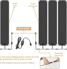 ZRUTIMI Entrance Heating Snow-Melting pad, Anti-Slip Winter Outdoor Snow pad, Winter Snow Removal and ice-Melting Products(60x320cm/23.6x126in)
