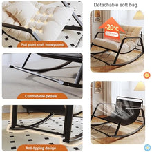 KLNBV Rocking Chair Nursery,Oversized Patio Rocking Chairs with High Backrest Armchair Comfy Side Chair,440Lbs Support Rocking Chairs, Modern Loungewith Iron Frame for Living Room, Bedroom