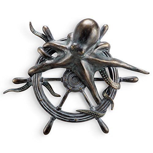 SPI Octopus and Ship's Wheel Wall Plaque
