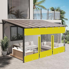 Outdoor Curtains,Yellow Transparent Tarpaulin Side Panels,with Zipper Door,0.3mm PVC Waterproof Clear Tarp Curtains,with Grommets,Pergola Gazebo Patio Rain Curtains,2Zips-3.5×2.1m(11.5 * 6.9ft)