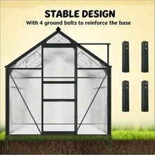 Walk-in Greenhouse with Sliding Door and Aluminum Frame for Growing Flowers, Plants, Outdoor Plant Tent with Rooftop Vent and Transparent Polycarbonate Panels for Backyard, Lawn