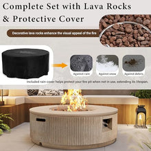 Merax 38'' MGO Propane Outdoor Fire Pit with Vertical Stripe Design, Black