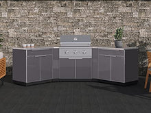NewAge Products Classic Series 7PC Aluminum Slate Gray Modular Outdoor Kitchen Set with 33" Performance Grill NG - 24"D x 122.95"W x 48.5"H