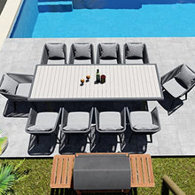 Home Care Wholesale 11 Pieces Patio Dining Set for 10 All Weather Outdoor Furniture with Cushions and Pillows Darker Grey Cushion