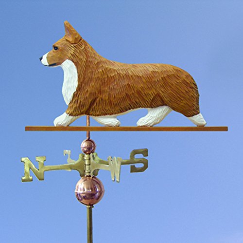Corgi Hand Carved & Painted Weathervane Red Pembroke 32 Inch