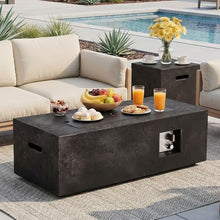 42" Outdoor Propane Fire Pit Table Rectangle Gas Fire Pit with Tank Holder