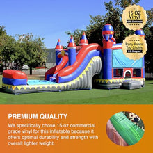 JumpOrange Commercial Inflatable Rocket Titan Dual Lane Bounce House with Slide Combo Rocket