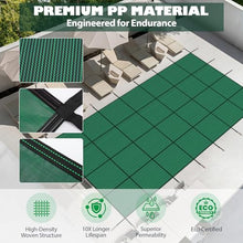 Lynkron Pool Safety Cover for Inground Pools, Heavy-Duty Winter Pool Cover, Rectangle Mesh/Solid Swimming Pool Covers, Triple Stitched for High Strength & UV Protection，Green