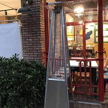 AIZYR Stainless Steel Outdoor Patio Heater - Glass Tube Tower Standing Heater with Knob Ignition for Gazebo Garden Camping