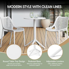 WestinTrends Playa 3-Piece Outdoor Resin Patio Bistro Table Set with Stackable Patio Dining Side Chairs, White