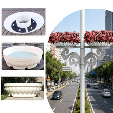 GZHERVICES Outdoor Elevated Planters, Lamp Post Planters, Hanging Lamp Post Planters, Semi-Circular Planter Sets, and Decorative Roadside Planters, Ideal for Decorating Lamp Posts in Parks(800x180mm)