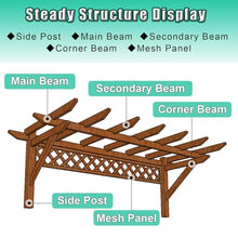Patio Awnings for Door Window, Wooden Pergola Wall Mounted Grape Arbors, Garden Trellis for Outdoor Climbing Plants, Yard Wall Sculpture(6.56ft Length x 4.26ft Wide)