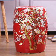 ECOLFE Garden Stool, Hand-Painted Floral Ceramic Drum Stools, Garden Decorative Stools, Household Stools, Portable Tables, Living Room Decorations, for Indoor and Outdoor Use