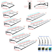 Transparent Window Awning with Polycarbonate Panel and Aluminum Frame (59"x142")