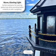 DutchCrafters Decorative Wooden Lighthouse, Standard Light Bulb, Cape Henry Style - Amish Made in USA (Black/White, 4 Foot)