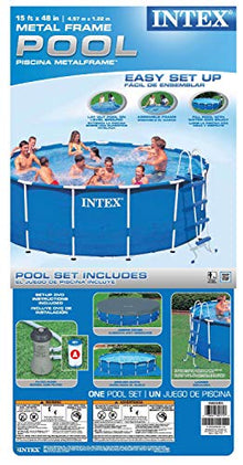 Intex 15ft X 48in Metal Frame Pool Set Blue