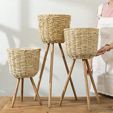 Plant Stand Plant Pots Floor Plant Pot Stand Wickerwork Flower Pot Holder Display Potted Rack Decor Garden Pots Planters Home Decor Plant Vase Plant Containers (Color : M)